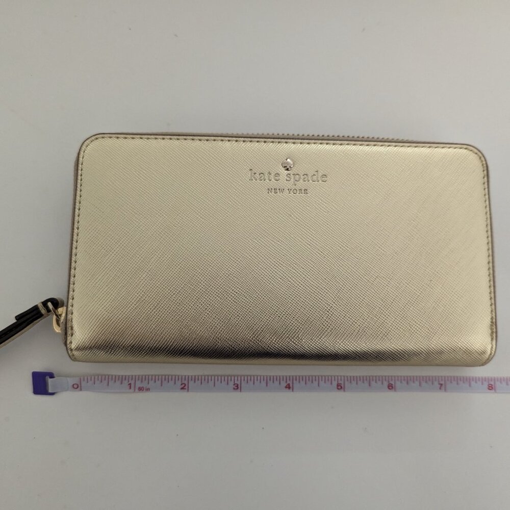 New? Mint Condition!! Kate Spade New York Gold Wallet Wristlet - Picture 7 of 13